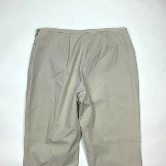 J McLaughlin Cropped Pants Solid Beige Zip Closure - Picture 4 of 8